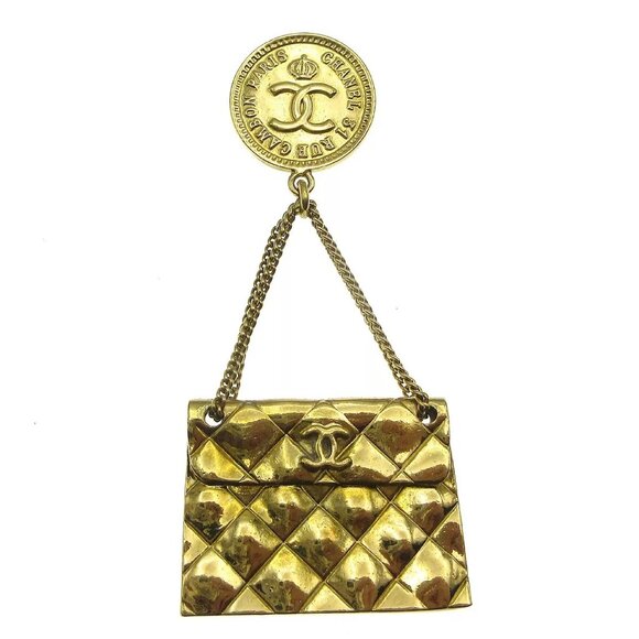 Chanel Bag Brooch Pin Gold 94A AK38023i - Picture 1 of 8